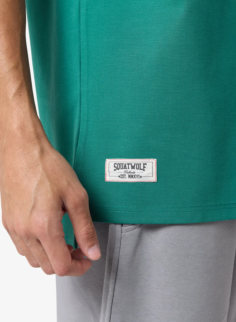 Squatwolf Galapagos Green Oversized Word Up Cotton Tee for Men | Best Price UAE